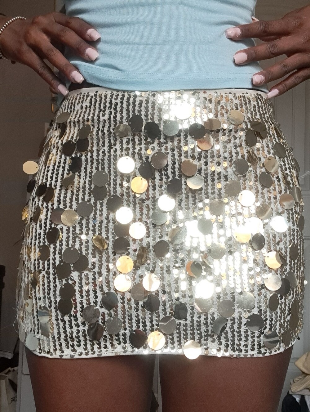 Sequin Mini Skirt - Gold